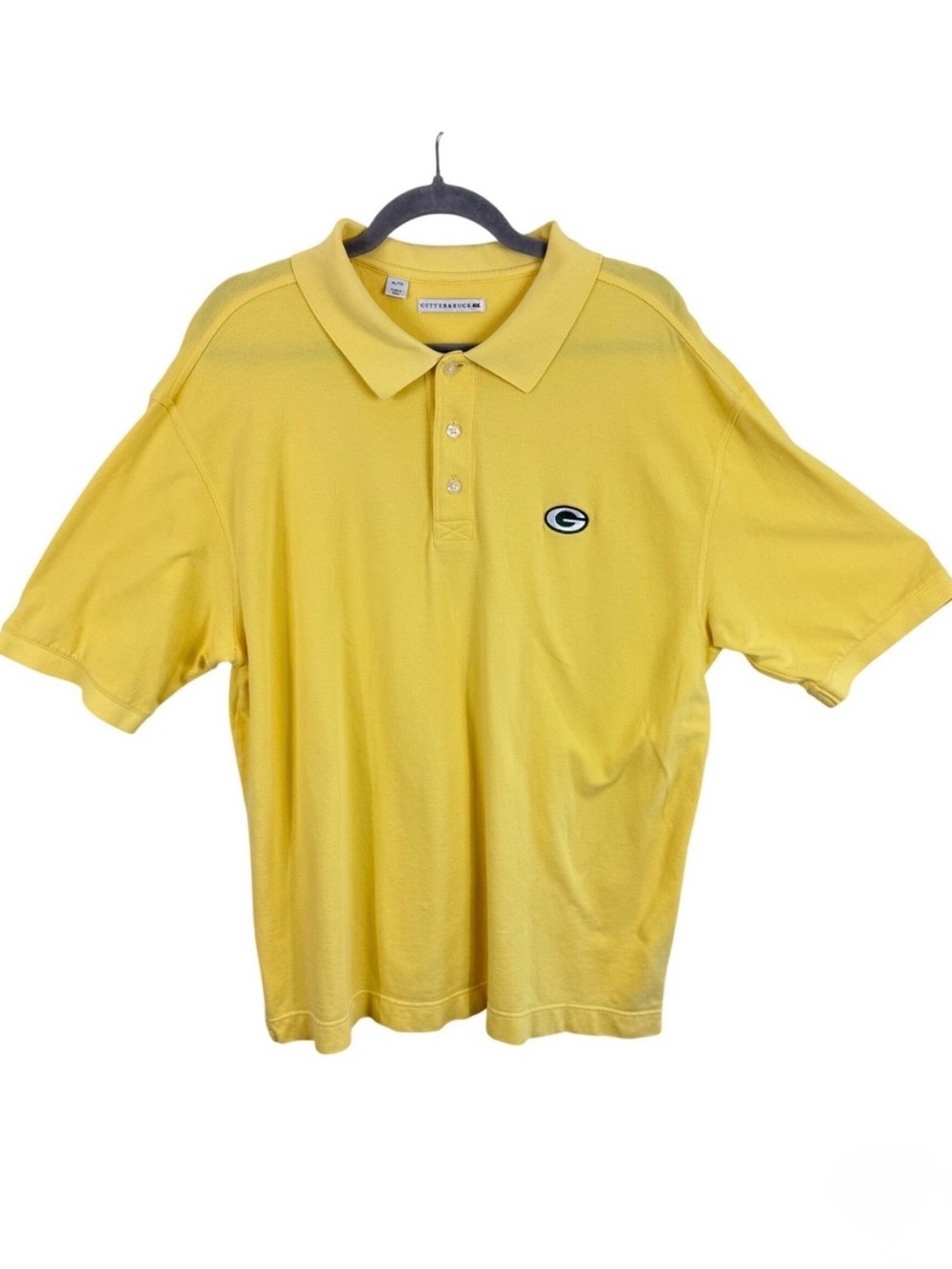 Cutter & Buck Mens Green Bay Packers Polo Shirt XL Yellow Short Sleeve Cotton